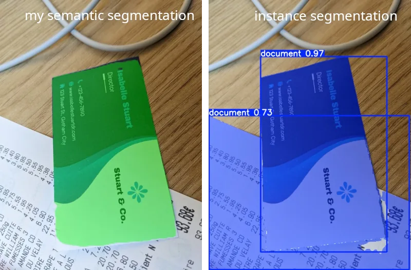 Semantic vs instance segmentation